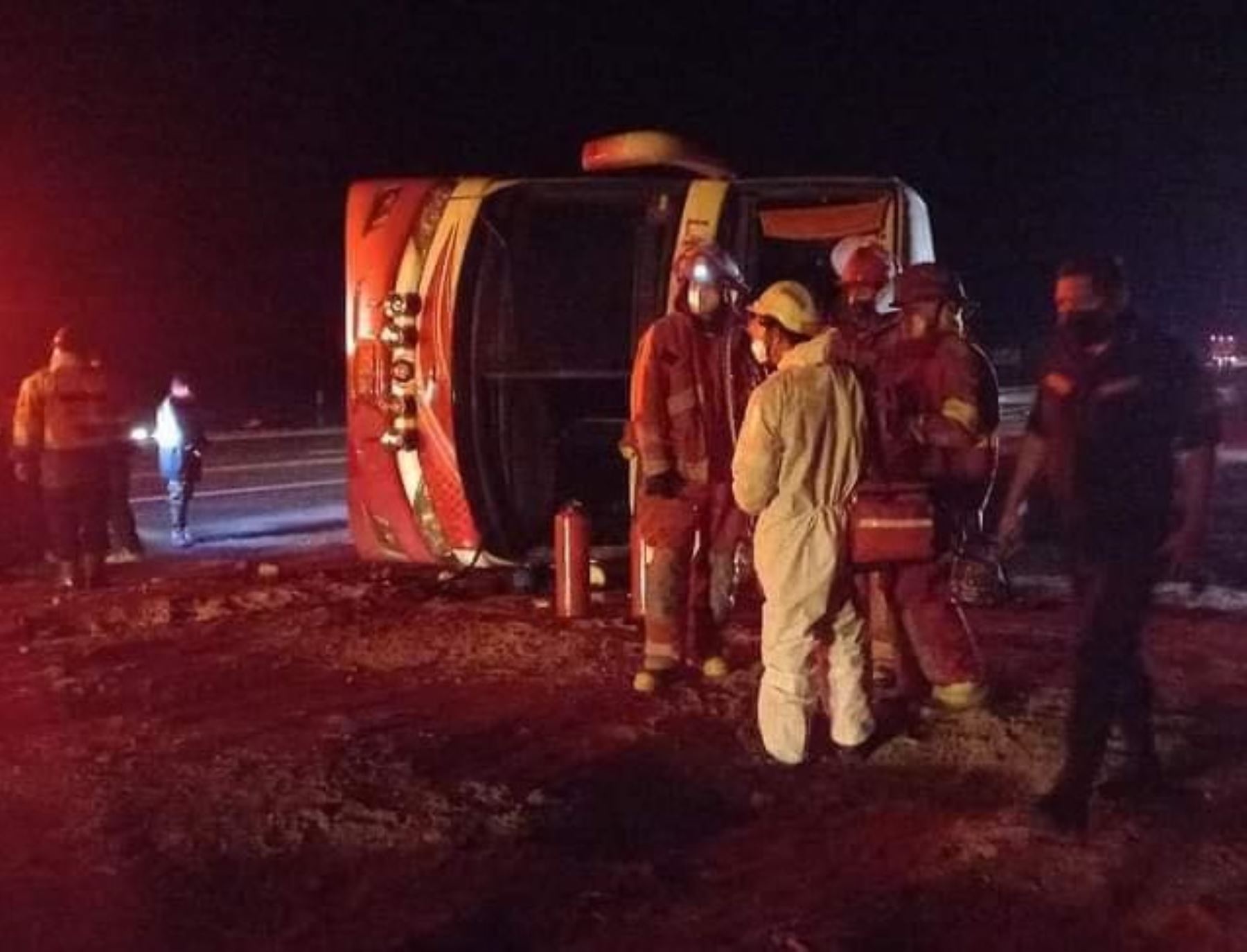 Un muerto y 40 heridos causó el despiste de un ómnibus interprovincial de la empresa La Perla del Altomayo en la carretera Panamericana Norte, en la provincia de Huarmey, Áncash. Foto: ANDINA/difusión.