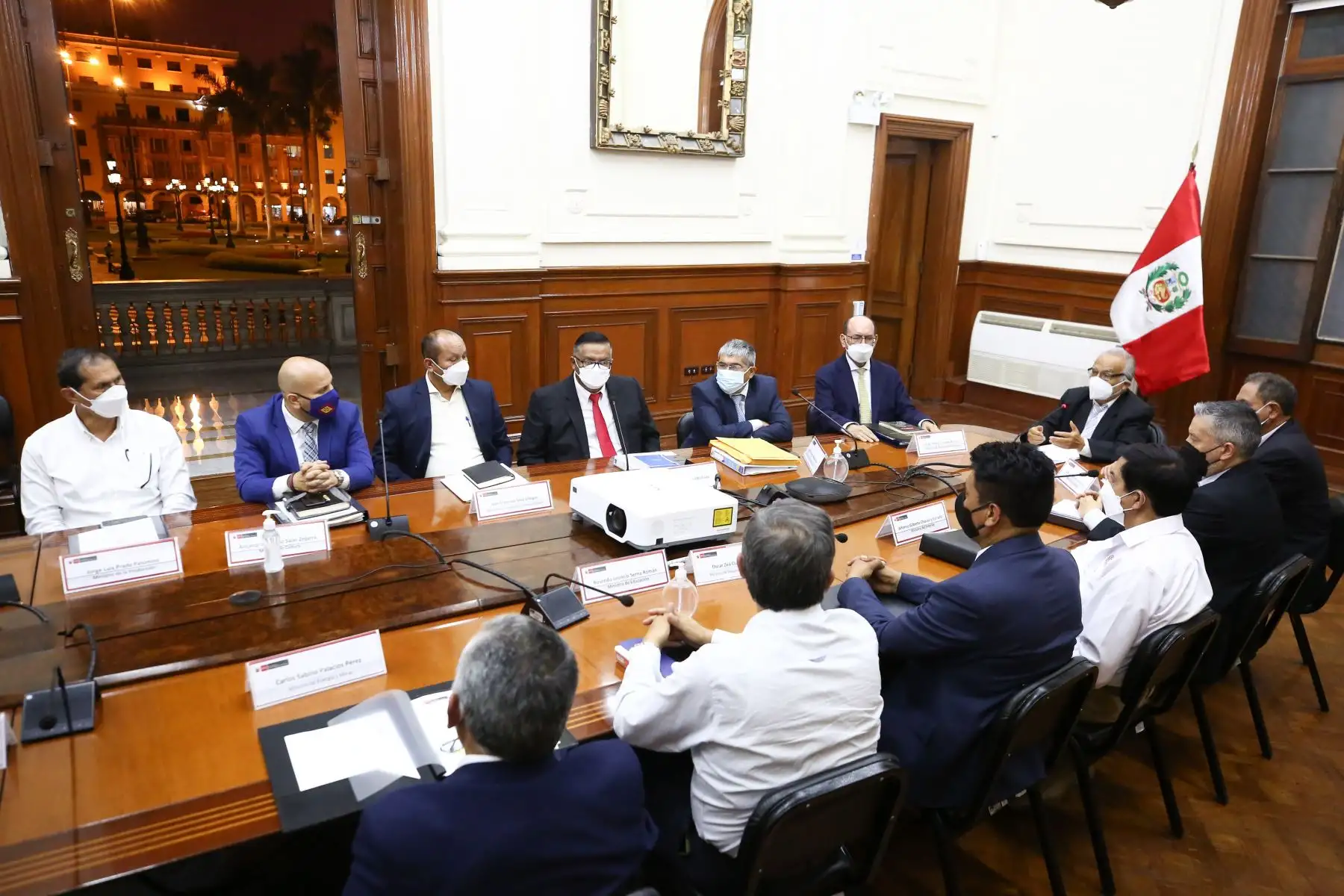 Conferencia de prensa del presidente del Consejo de Ministros, Aníbal Torres, junto a los ministros de cada cartera. 
Foto: ANDINA/PCM