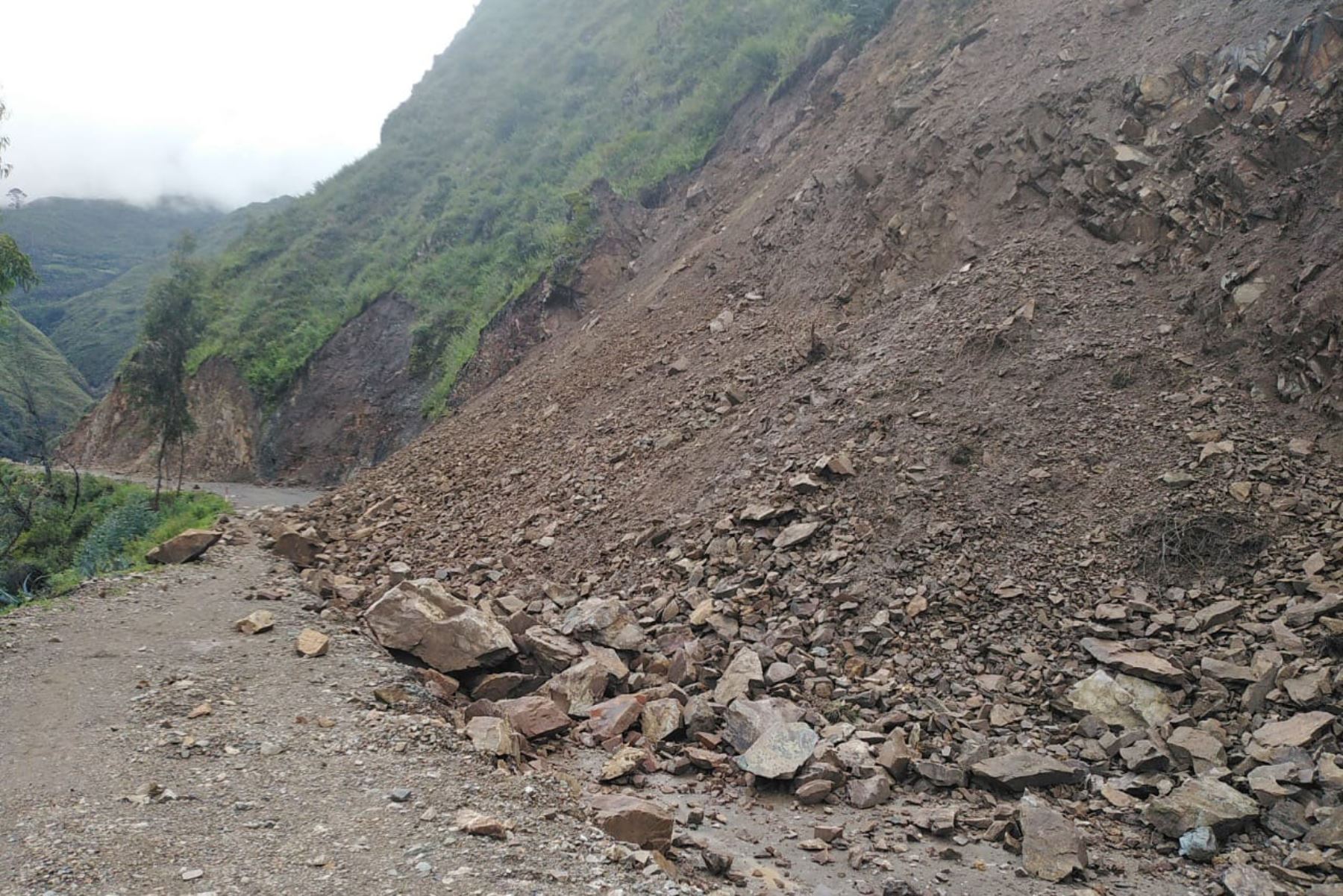 Los deslizamientos se deben a constantes lluvias en la provincia de Pallasca, región Áncash. Foto: ANDINA/Difusión