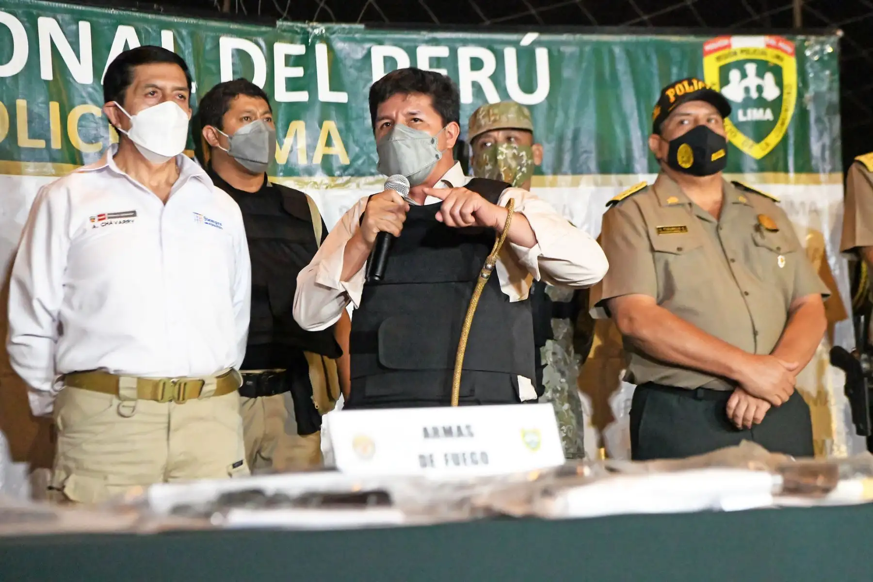 Presidente Pedro Castillo participa del balance de resultados de los operativos realizados en las últimas 72 horas por la Policía Nacional.
Foto: ANDINA/Prensa Presidencia