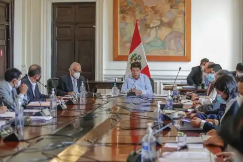 El Presidente de la República, Pedro Castillo, participa de la sesión de Consejo de Ministros en Palacio de Gobierno. Foto: ANDINA/Prensa Presidencia.