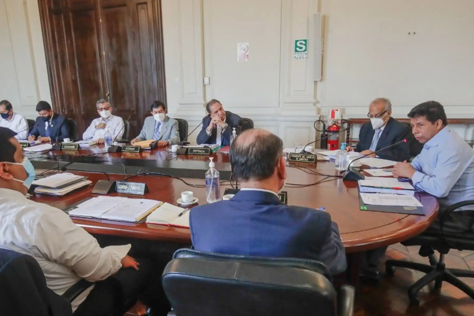 El presidente de la República, Pedro Castillo, participa de la sesión de Consejo de Ministros en Palacio de Gobierno. Foto: ANDINA/ Prensa Presidencia