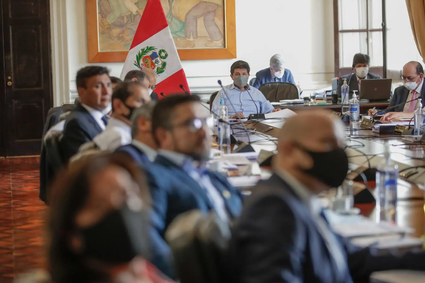 El presidente de la República, Pedro Castillo, participa de la sesión de Consejo de Ministros en Palacio de Gobierno. Foto: ANDINA/ Prensa Presidencia