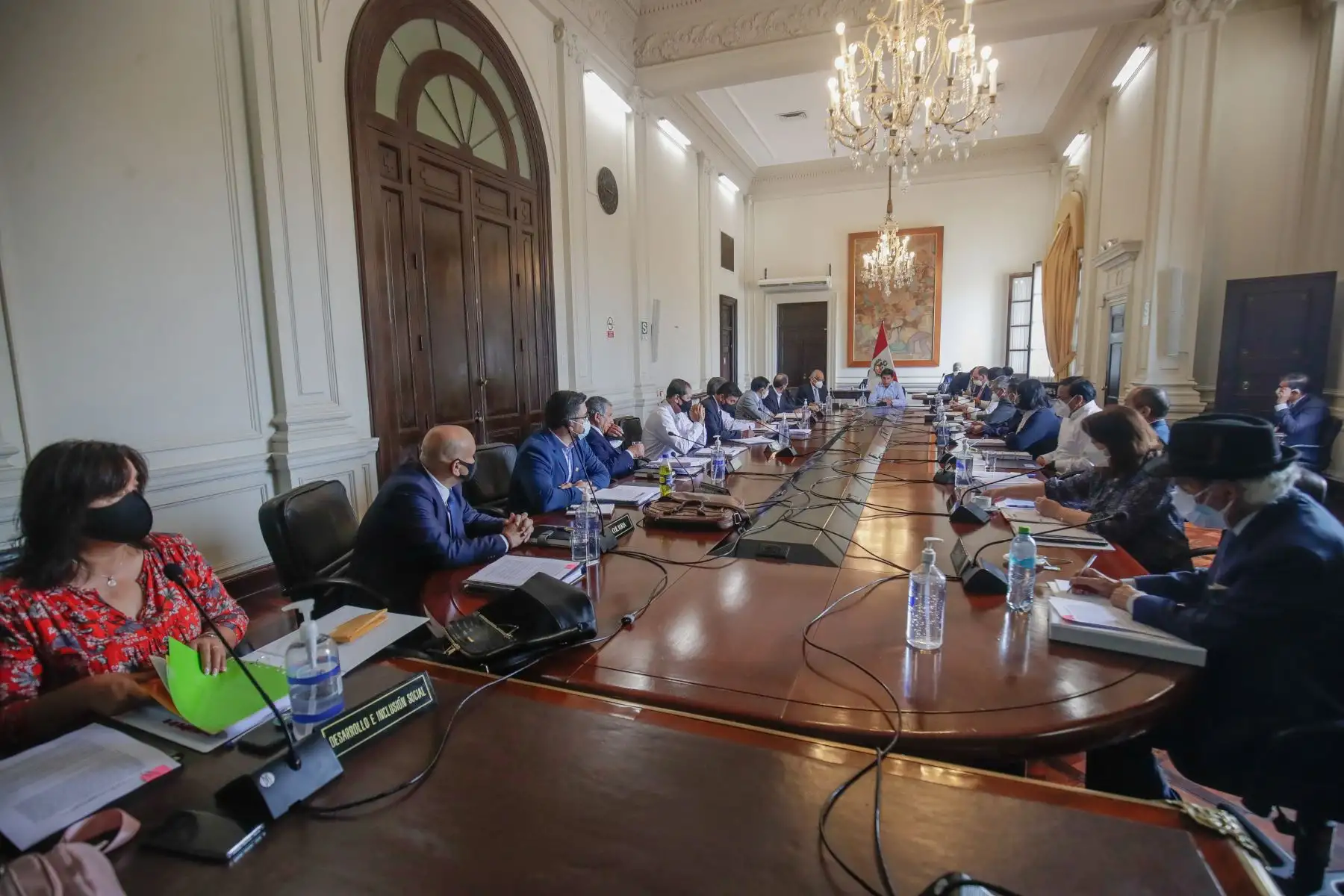 El presidente de la República, Pedro Castillo, participa de la sesión de Consejo de Ministros en Palacio de Gobierno. Foto: ANDINA/ Prensa Presidencia