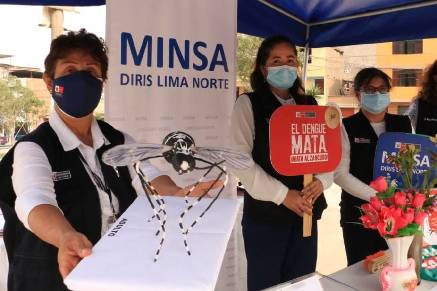 Personal de la Diris Lima Norte recorrió la zona de Collique como parte de una campaña de prevención del dengue. Foto: Minsa/Difusión