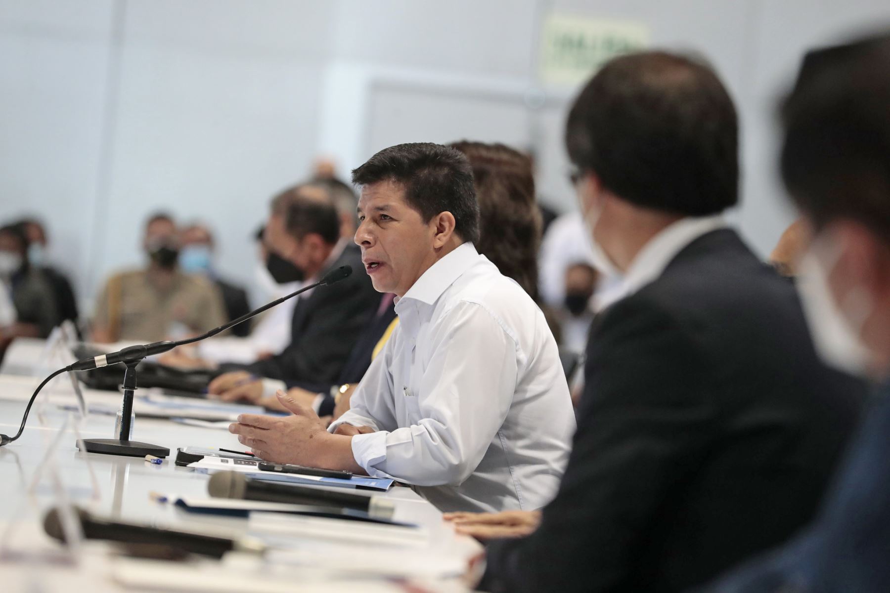 El Presidente de la República, Pedro Castillo, participa en una reunión ejecutiva para consolidar agendas de trabajo territoriales. Foto: ANDINA/Prensa Presidencia.