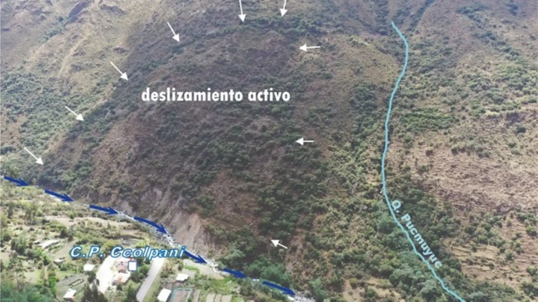 El Ingemmet recomienda reubicar viviendas del centro poblado de Phiry, perteneciente al distrito de Ollantaytambo, en la provincia cusqueña de Urubamba, expuestas a huaicos.