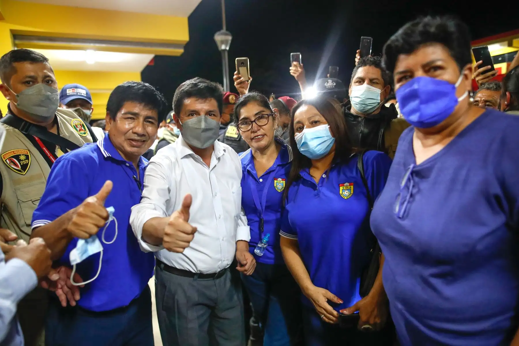 Presidente Pedro Castillo inspecciona las obras de construcción del colegio José Campos Peralta, en el centro poblado Batán Grande, en el distrito de Pítipo, región Lambayeque. Foto: ANDINA/Prensa Presidencia