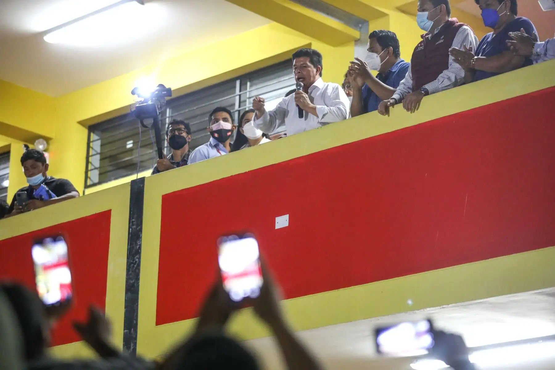 Presidente Pedro Castillo inspecciona las obras de construcción del colegio José Campos Peralta, en el centro poblado Batán Grande, en el distrito de Pítipo, región Lambayeque. Foto: ANDINA/Prensa Presidencia