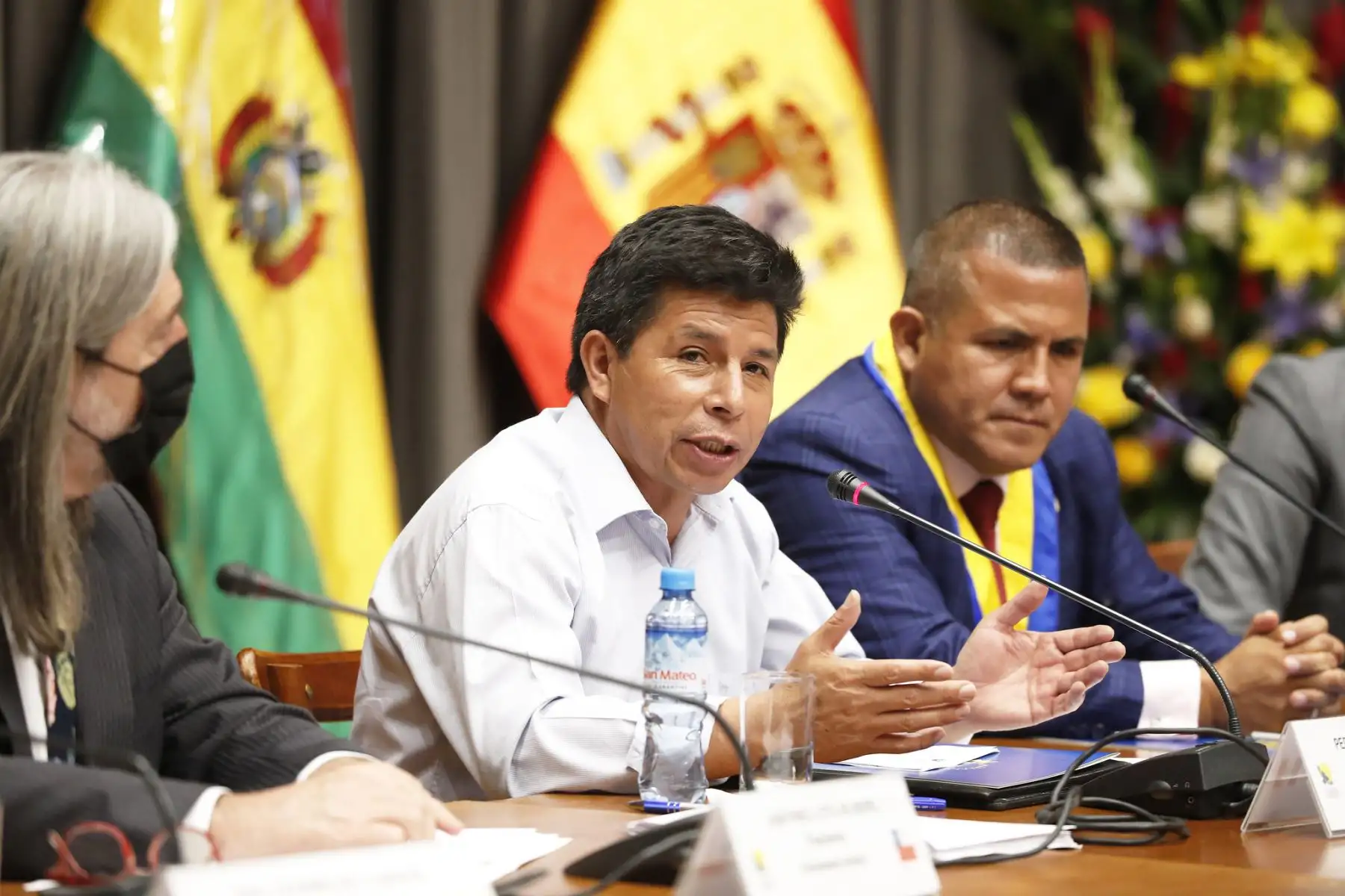 Presidente Pedro Castillo, encabeza reunión con miembros del Parlamento Andino en Lurín. Foto: ANDINA/Prensa Presidencia