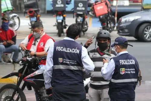 Jesús María inició operativos de control de motos lineales con dos ocupantes y de servicio delivery. Foto: ANDINA/Difusión