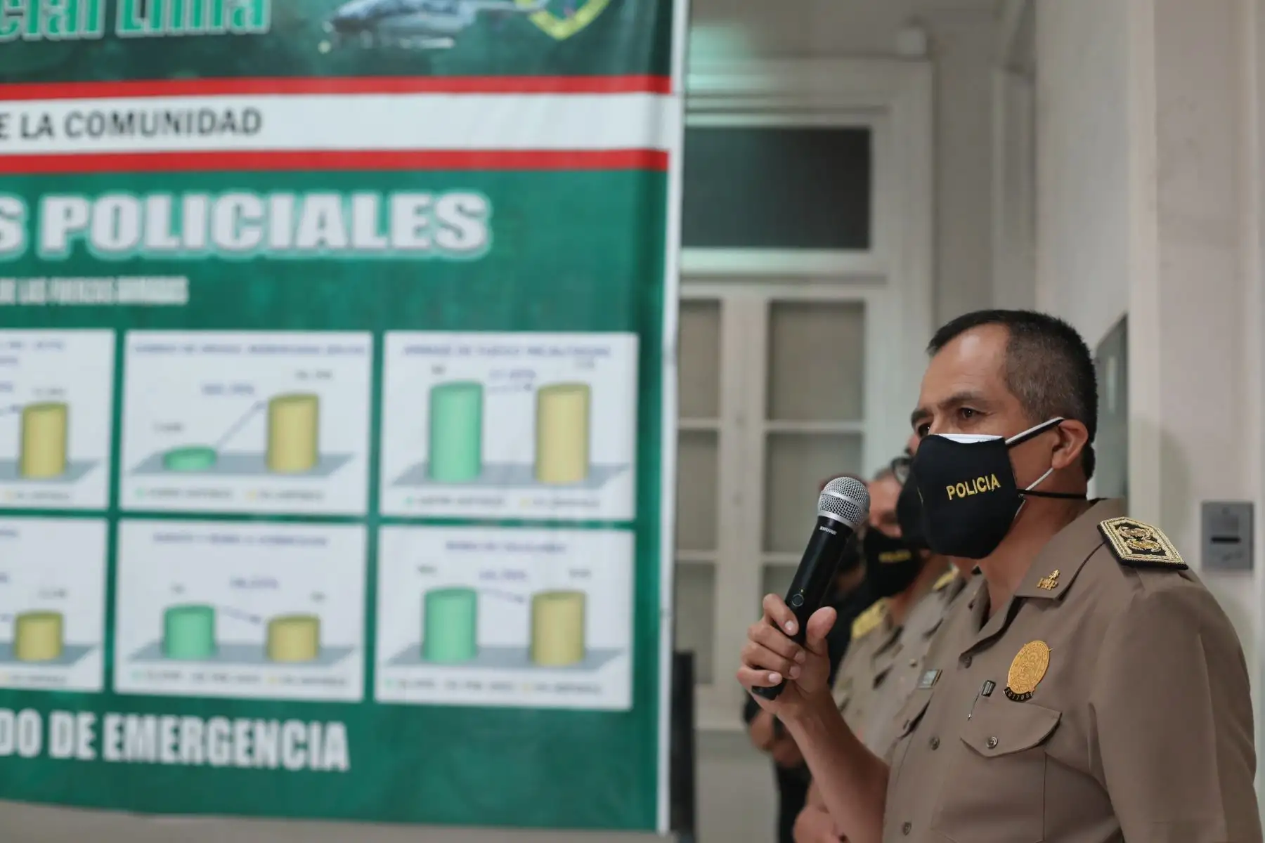 Presentación de los resultados de los operativos policiales ejecutados durante los primeros 20 días del estado de emergencia declarado en Lima Metropolitana y Callao, debido a la inseguridad ciudadana. Jefe de la Región Policial Lima, general PNP José Zapata. Foto: ANDINA/ Carla Patiño