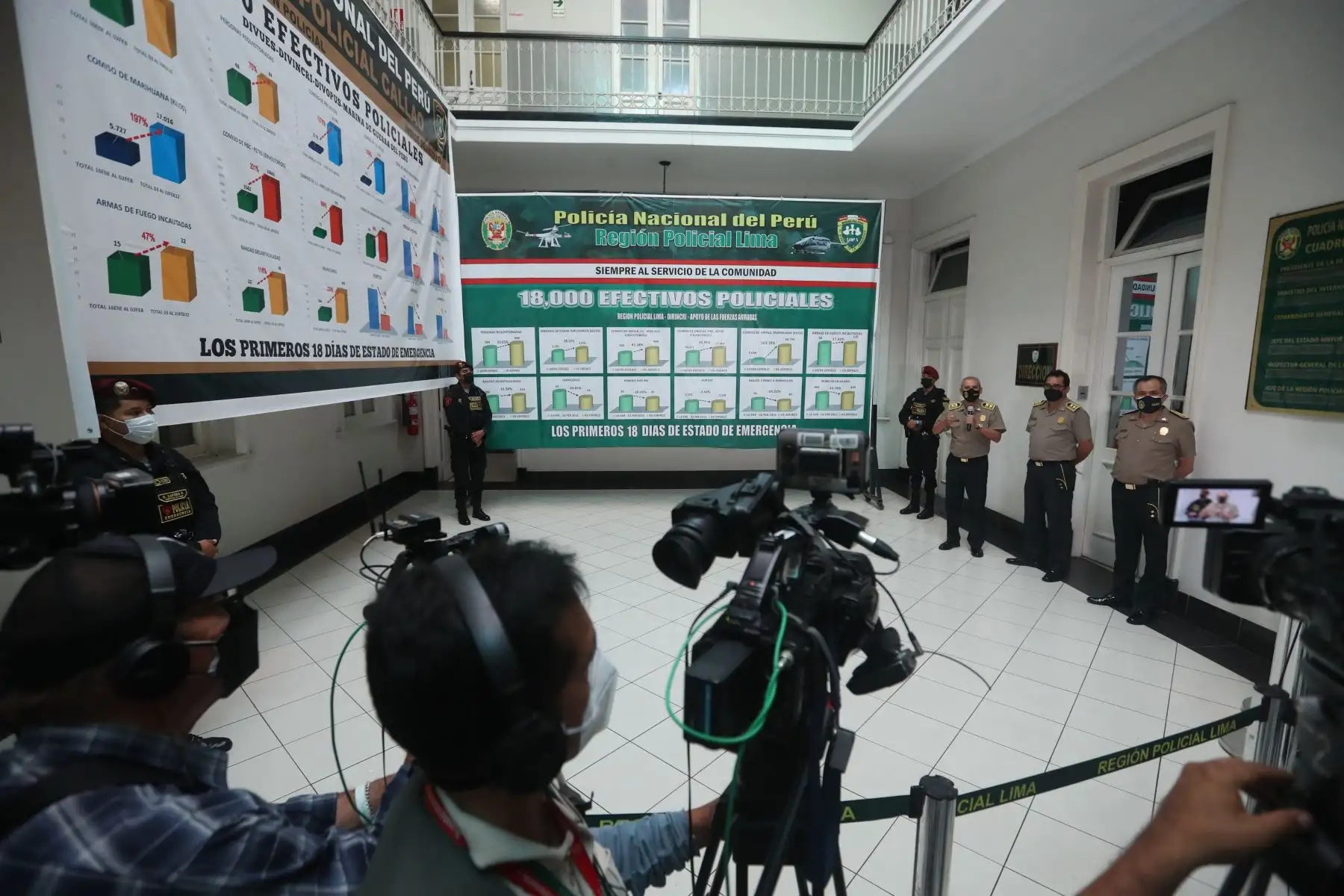 Presentación de los resultados de los operativos policiales ejecutados durante los primeros 20 días del estado de emergencia declarado en Lima Metropolitana y Callao, debido a la inseguridad ciudadana. Director general de la Dirección Nacional de Investigación Criminal (Dirincri), general PNP Carlos Céspedes. Foto: ANDINA/ Carla Patiño