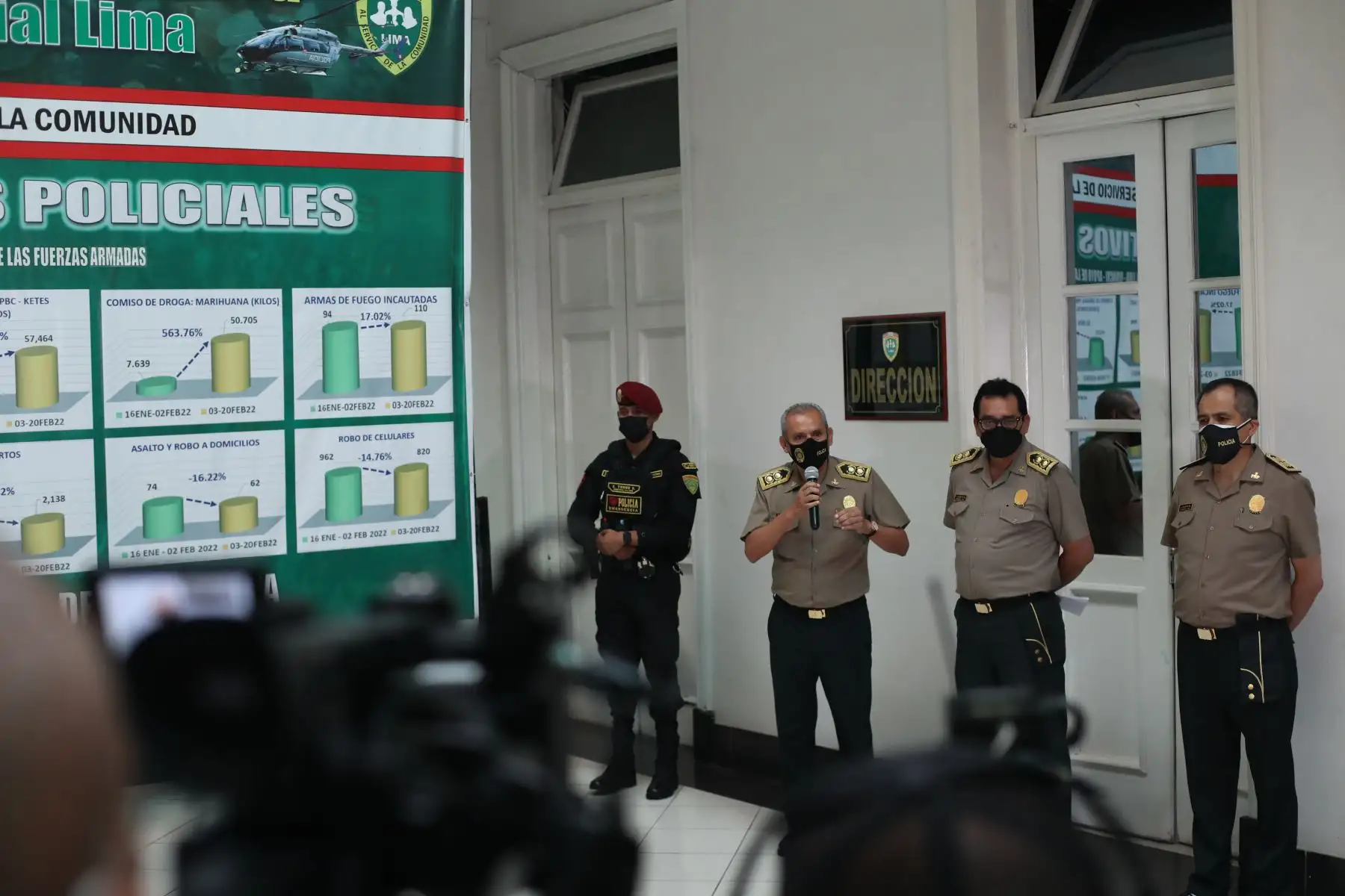 Presentación de los resultados de los operativos policiales ejecutados durante los primeros 20 días del estado de emergencia declarado en Lima Metropolitana y Callao, debido a la inseguridad ciudadana. Director general de la Dirección Nacional de Investigación Criminal (Dirincri), general PNP Carlos Céspedes. Foto: ANDINA/ Carla Patiño