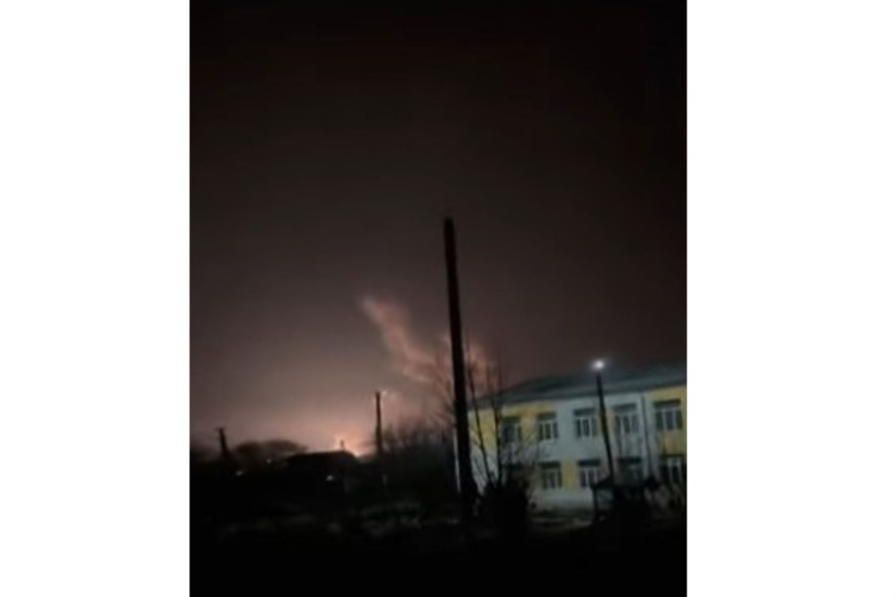 Explosiones en Ucrania. Foto: Captura Tv