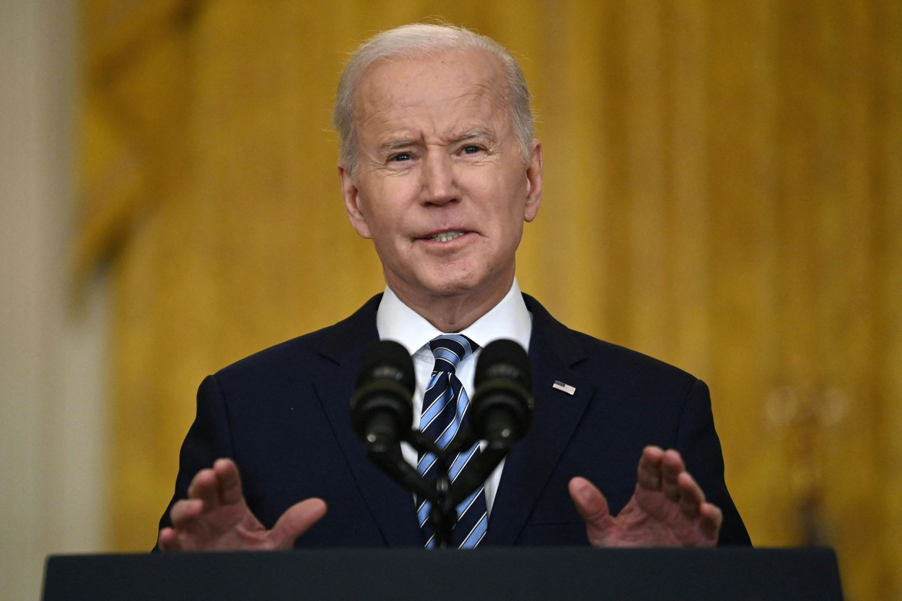 Biden critica duramente la incursión militar rusa a Ucrania. Foto: AFP