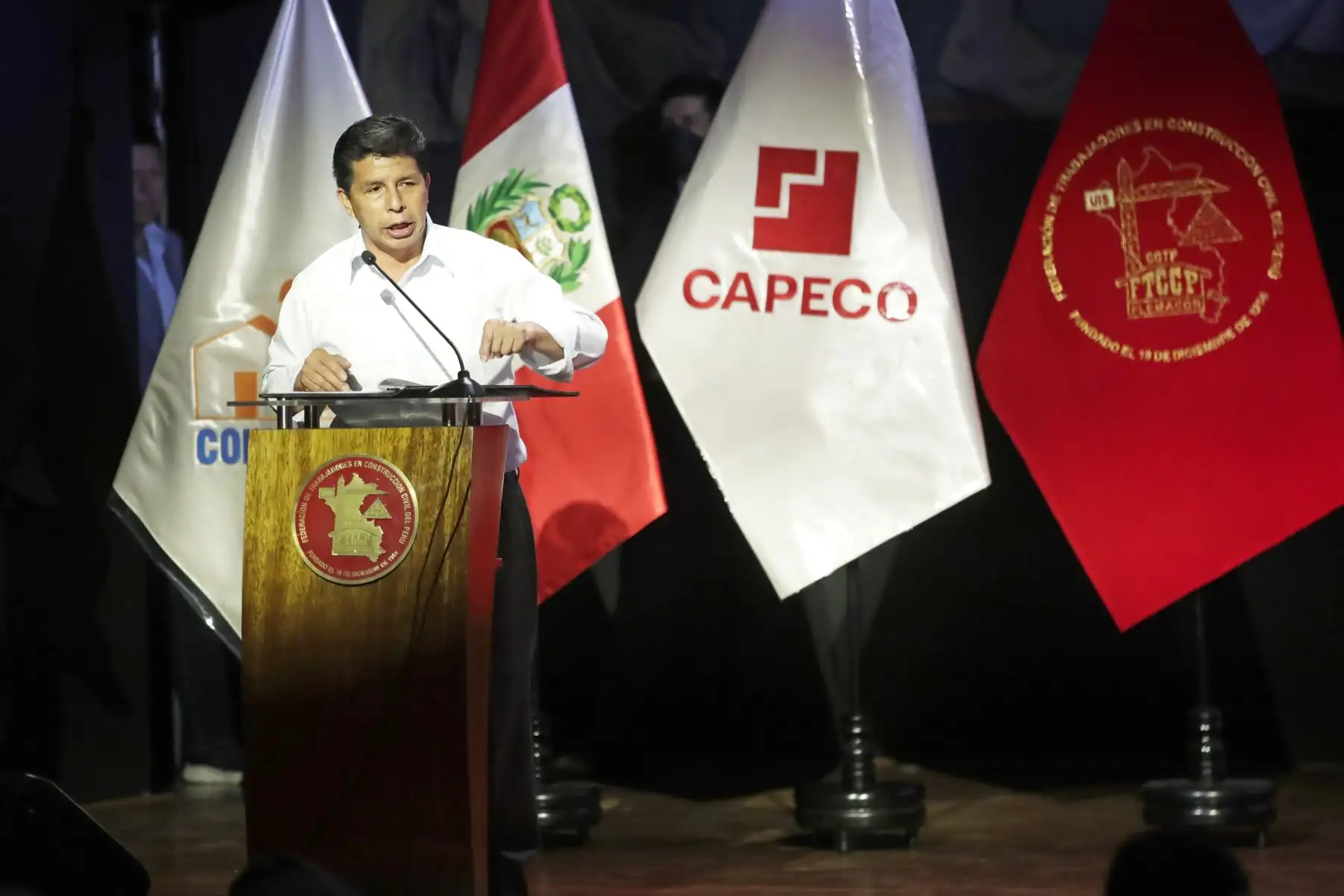 Presidente Castillo participa en la clausura del foro "De la reactivación a la modernización del sector Construcción". Foto: ANDINA/Prensa Presidencia