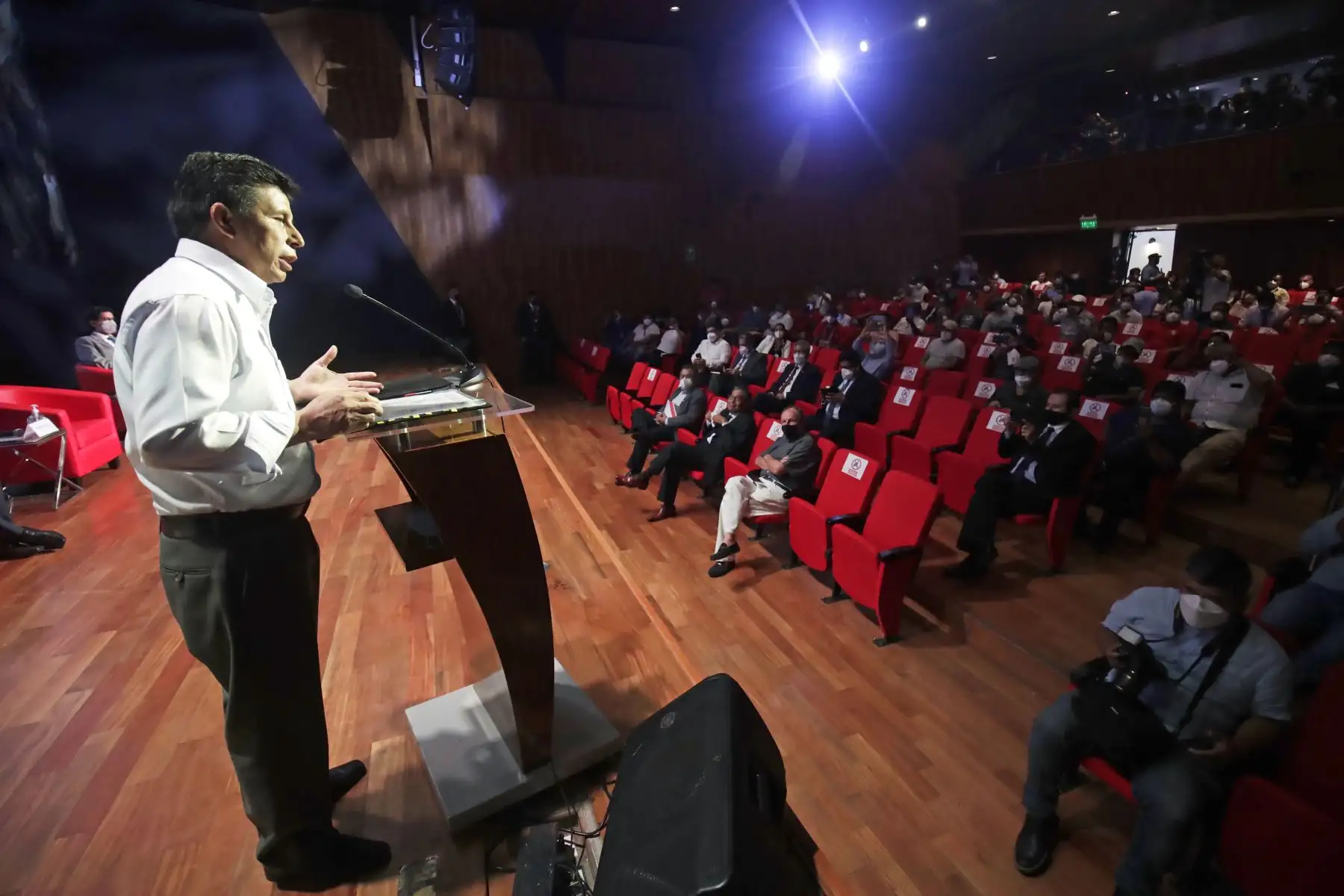 Presidente Castillo participa en la clausura del foro "De la reactivación a la modernización del sector Construcción". Foto: ANDINA/Prensa Presidencia