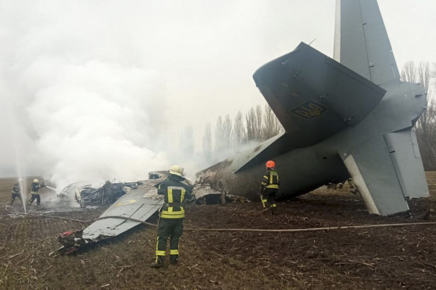 Avión caído en Kiev (foto referencial).
