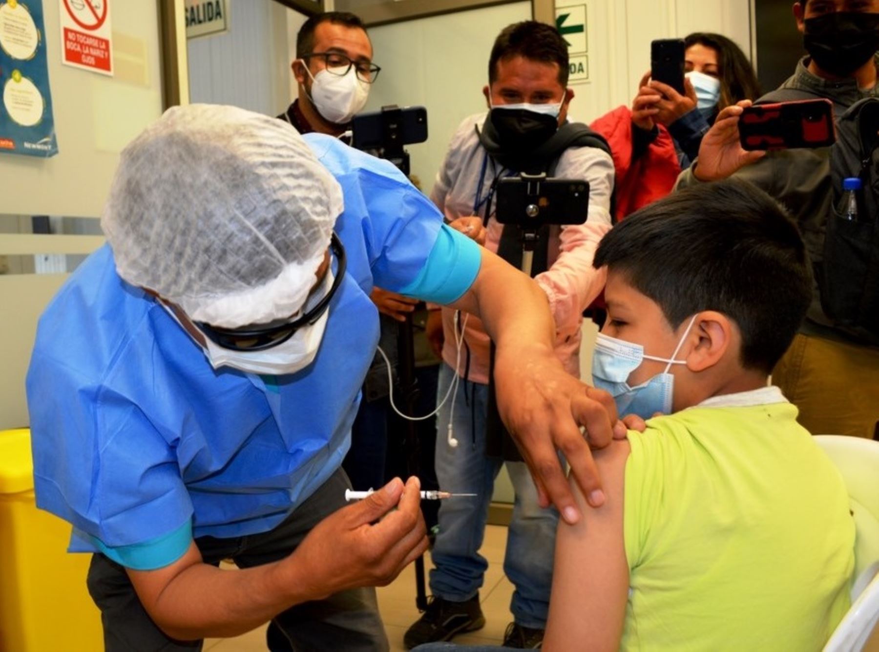 Cajamarca logra vacunar al 38 % de niños de 5 a 11 años de edad contra el covid-19 y anuncia reinicio de jornada luego de arribo de un nuevo lote de vacunas pediátricas. ANDINA/Difusión