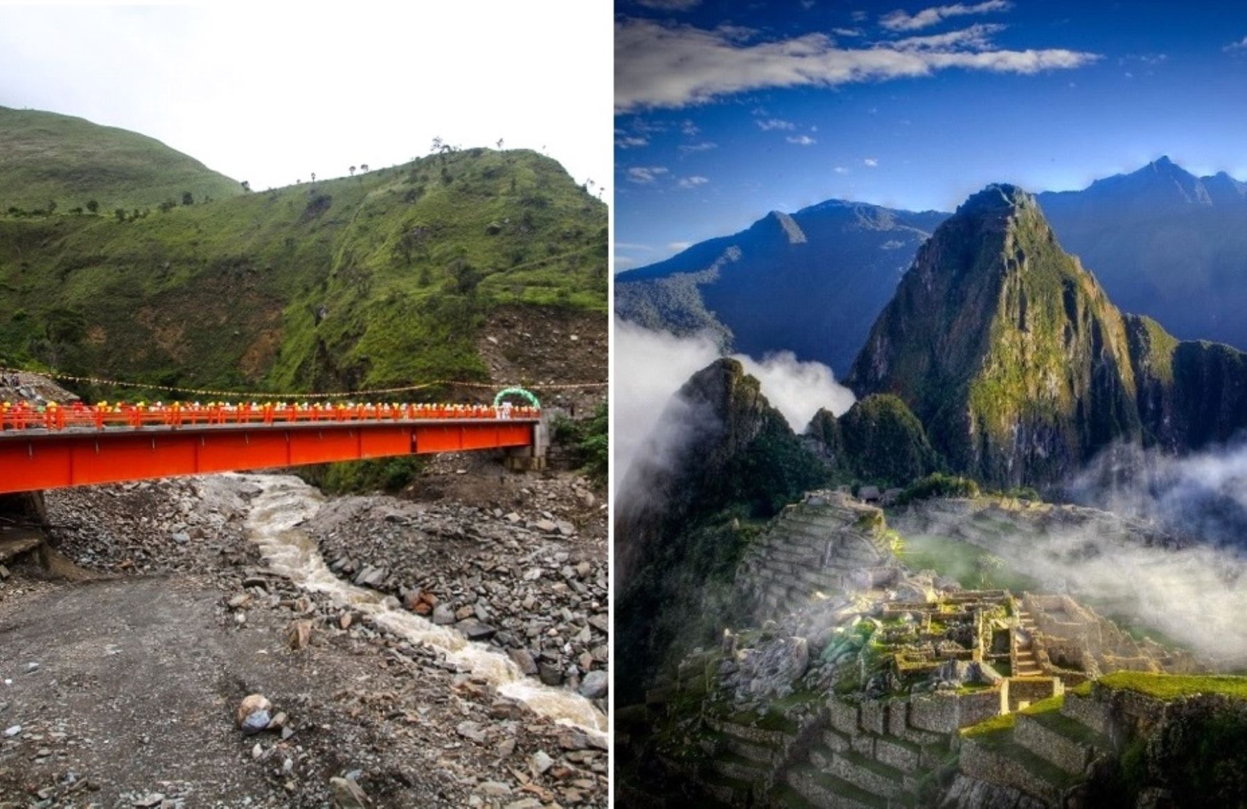 Con instalación de un puente vehicular y peatonal las autoridades de Cusco concluyen un nuevo acceso amazónico al Santuario Histórico de Machu Picchu, principal destino turístico de Perú. ANDINA/Difusión