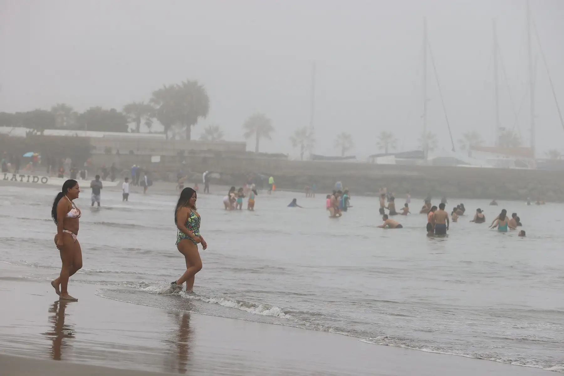 A pesar del cielo nublado veraneantes y bañistas acudieron a primeras horas de la mañana a las diferentes playas de la Costa Verde. Foto: ANDINA/Andrés Valle