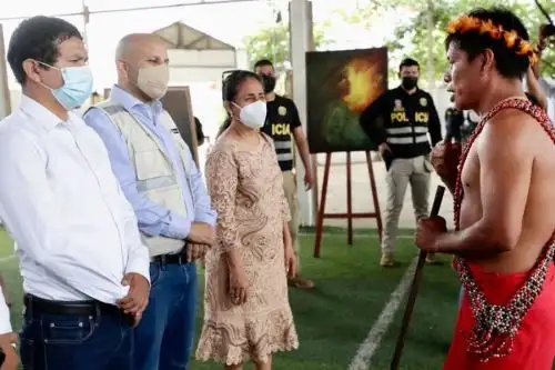 El ministro de Cultura, Alejandro Salas, participa en la sesión descentralizada de la Comisión de Cultura del Congreso de la República, en la provincia de Bagua, región Amazonas.