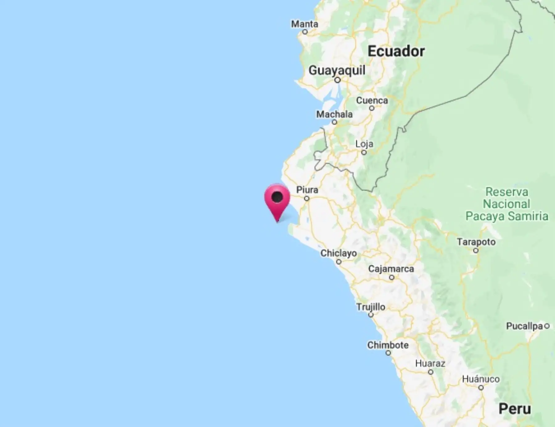 El epicentro del temblor se localizó a 112 km al suroeste de la provincia de Sechura, región Piura. Foto: ANDINA/Difusión