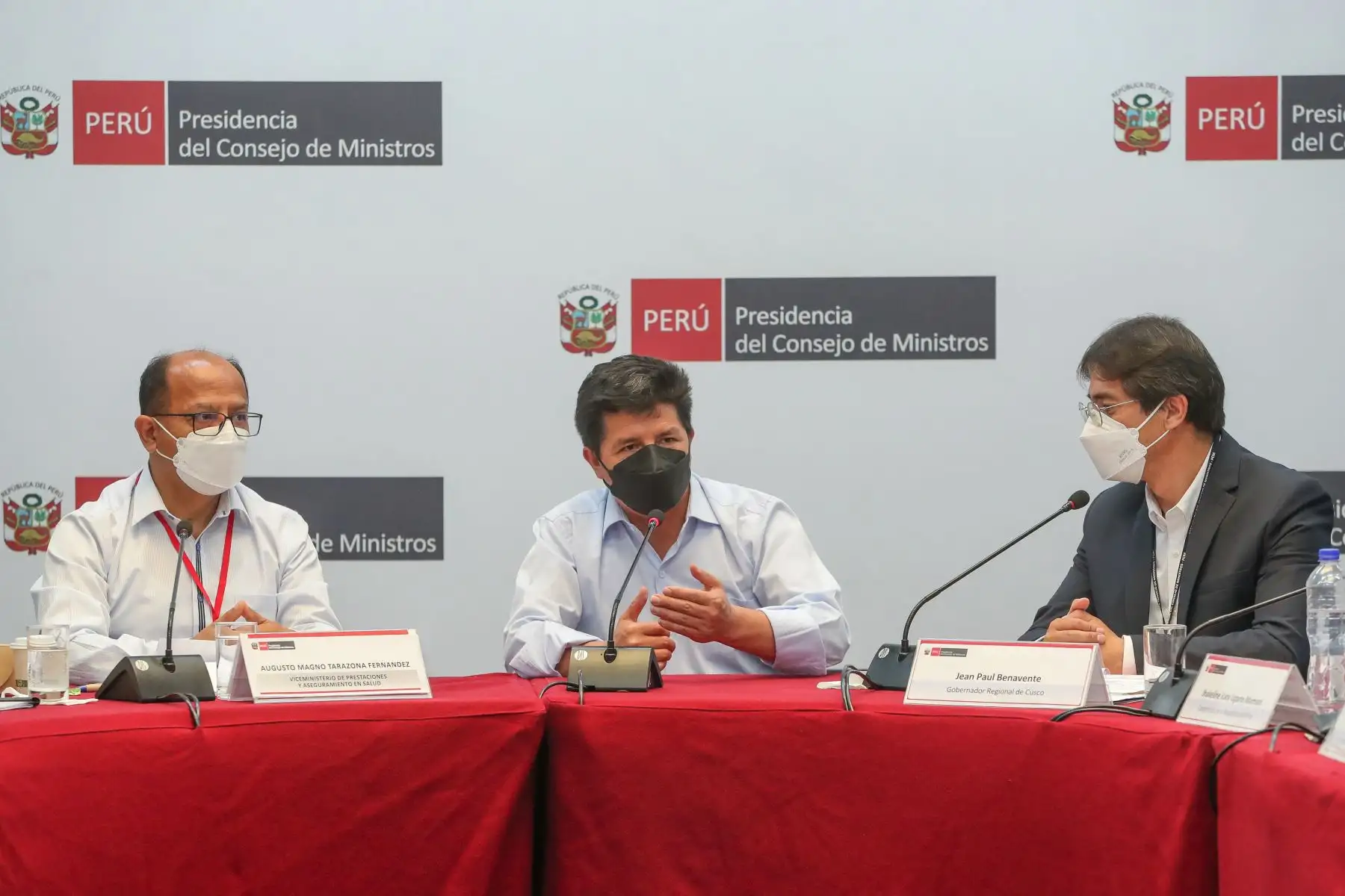 Presidente Pedro Castillo participa en la reunión entre el Ejecutivo y el Gobierno Regional de Cusco, para revisar los avances de la agenda territorial de dicha jurisdicción. Foto: ANDINA/ Prensa Presidencia