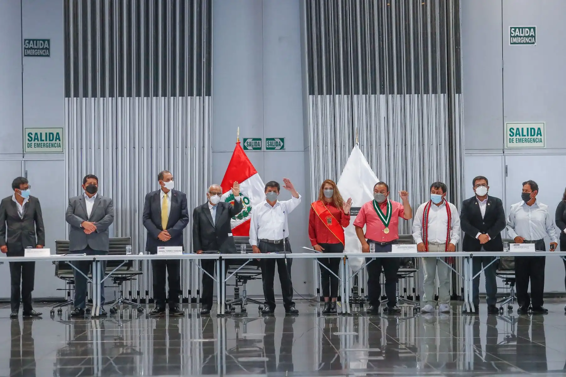 El presidente de la República, Pedro Castillo, participa en la Reunión Ejecutiva: Fortaleciendo la capacidad de gestión de las municipalidades de centros poblados del Perú. Foto: ANDINA/Prensa Presidencia