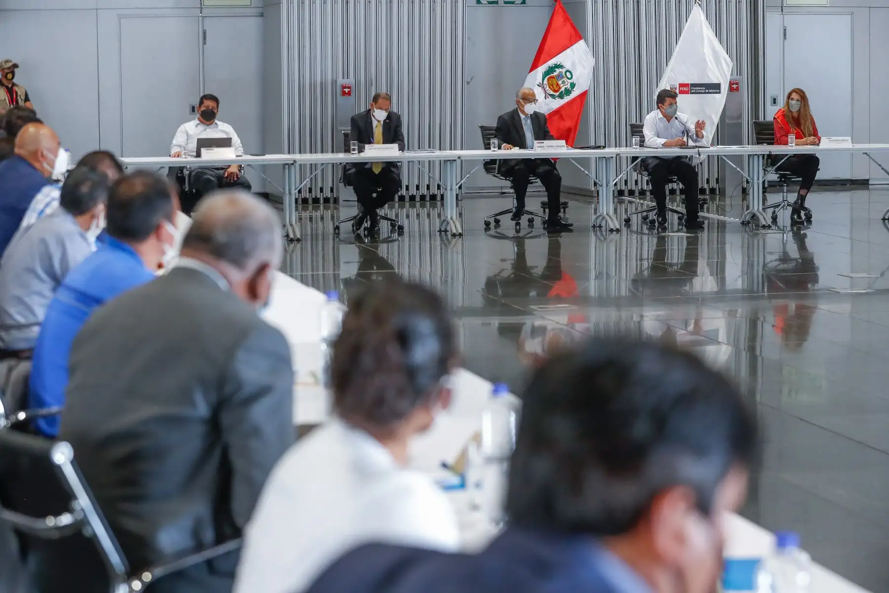El presidente de la República, Pedro Castillo, participa en la Reunión Ejecutiva: Fortaleciendo la capacidad de gestión de las municipalidades de centros poblados del Perú. Foto: ANDINA/Prensa Presidencia