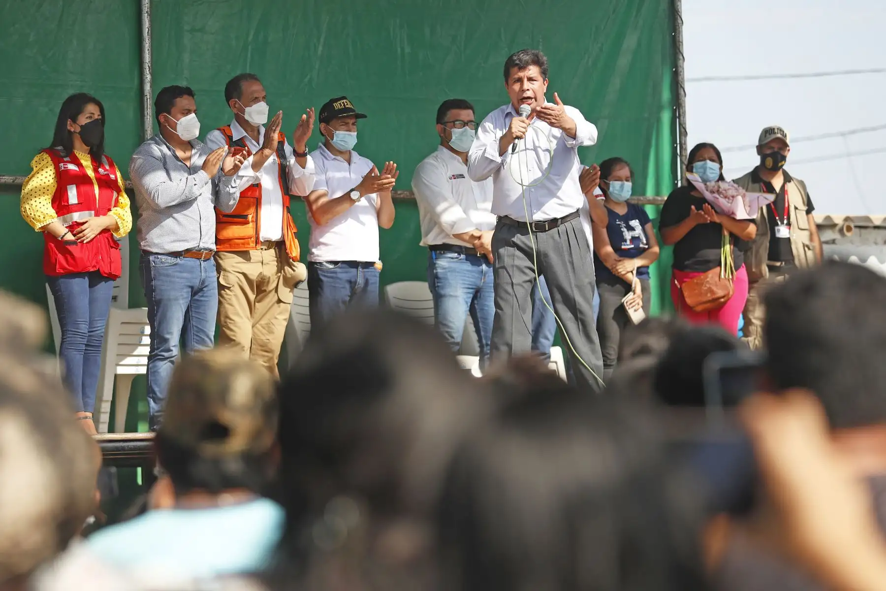 Presidente Pedro Castillo sostiene encuentro con la población del distrito de Pítipo, en Lambayeque.
Foto:ANDINA/Prensa Presidencia