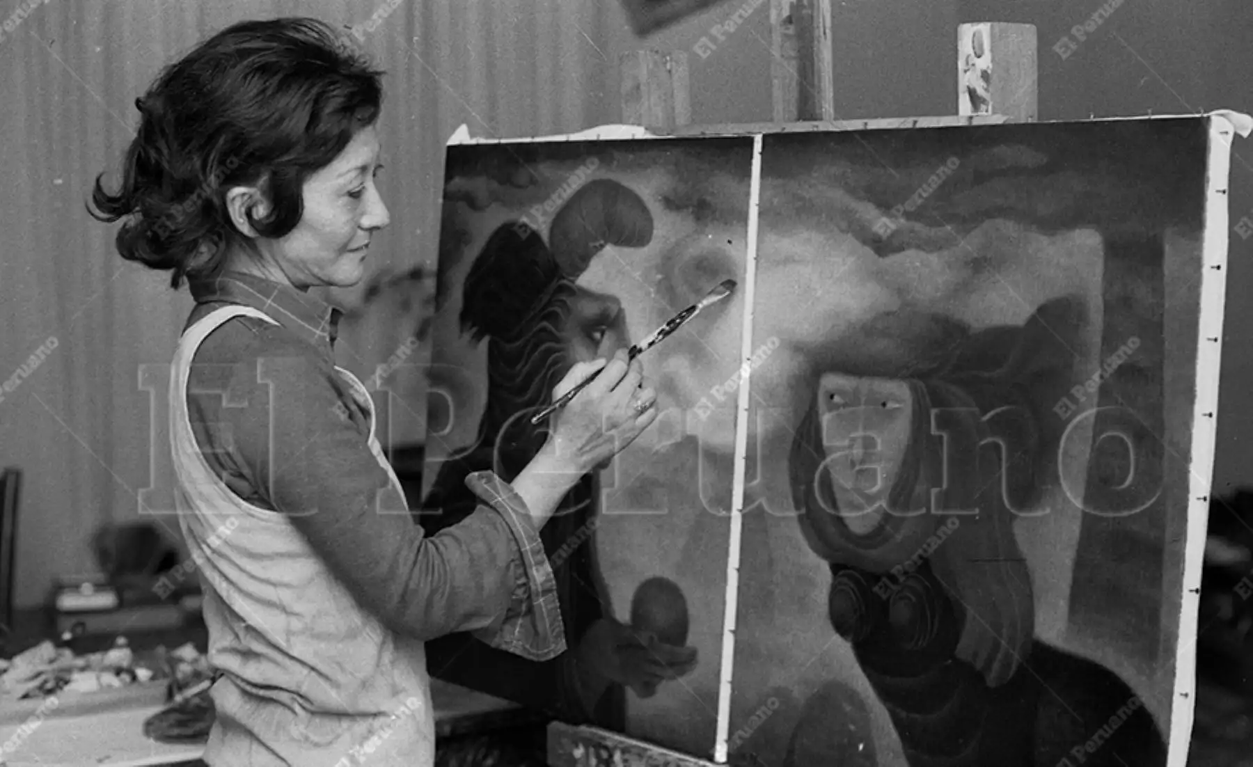 Lima - 24 de mayo de 1975 / Tilsa Tsuchiya Castillo, pintora peruana nacida en Supe en 1929 y considerada una de las mayores exponentes de la pintura en el Perú. Foto: Archivo Histórico de El Peruano