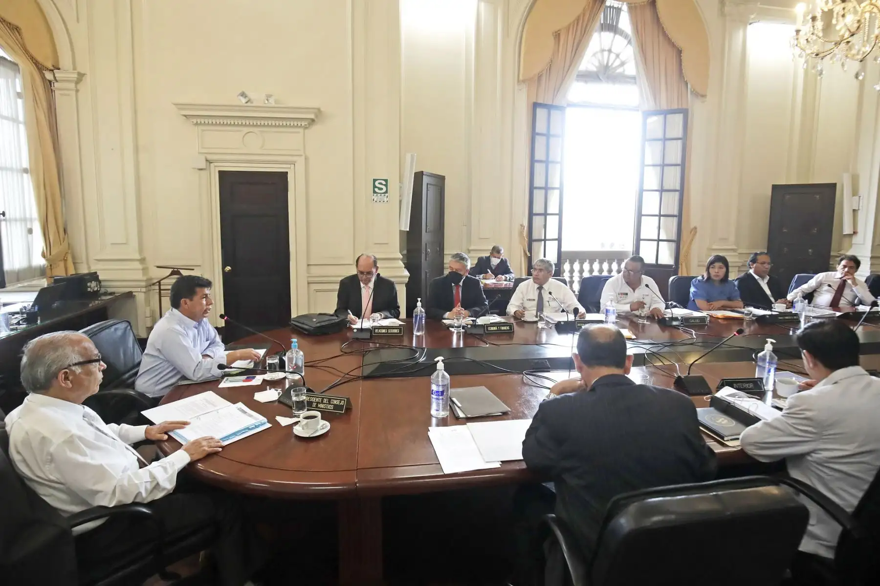 El presidente Pedro Castillo lidera sesión del Consejo de Ministros en Palacio de Gobierno. Foto: ANDINA/Prensa Presidencia