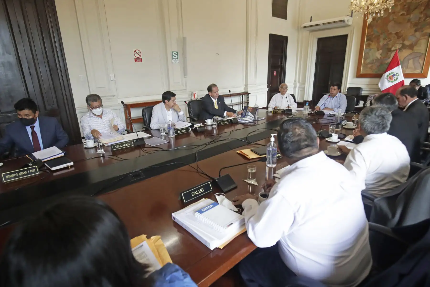 El presidente Pedro Castillo lidera sesión del Consejo de Ministros en Palacio de Gobierno. Foto: ANDINA/Prensa Presidencia