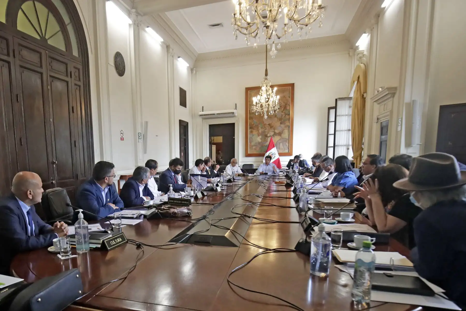 El presidente Pedro Castillo lidera sesión del Consejo de Ministros en Palacio de Gobierno. Foto: ANDINA/Prensa Presidencia