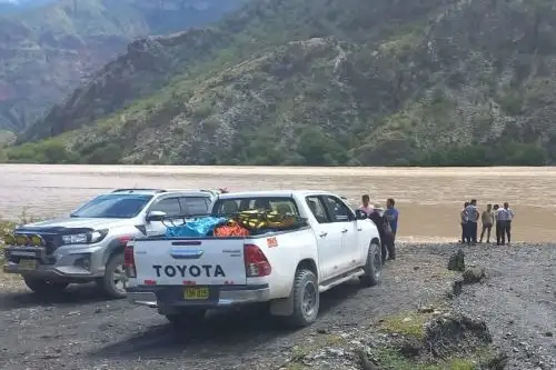 Continúa búsqueda del suboficial PNP desaparecido tras caer al río Marañón en la sierra de La Libertad. Foto: Oveja Negra