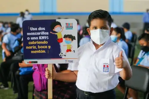Un total de 885 niñas y niños de la IE José Antonio Macnamara de Huacho estudiarán bajo la modalidad presencial o semipresencial. Foto: ANDINA/Minsa
