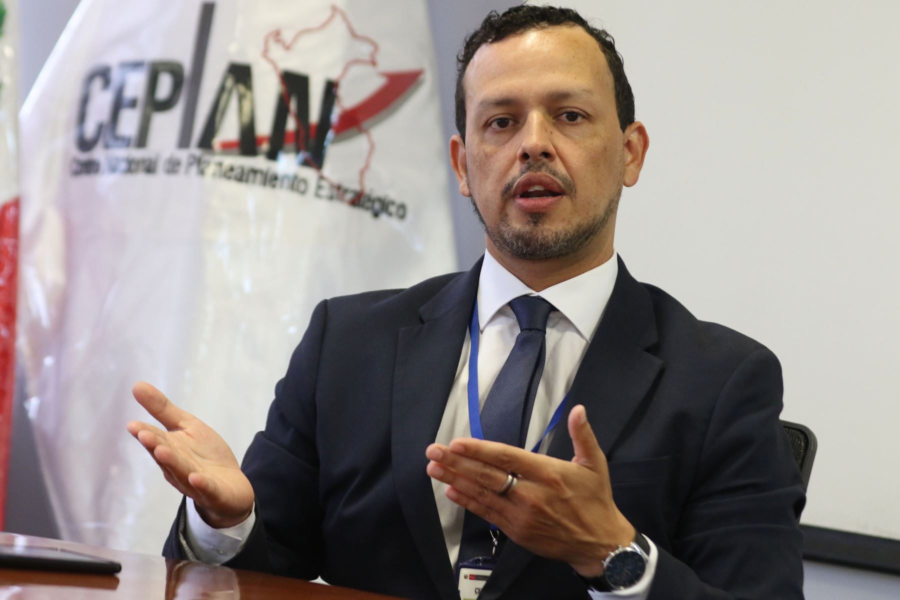 Giofianni Peirano, presidente del Ceplan. ANDINA/Eddy Ramos