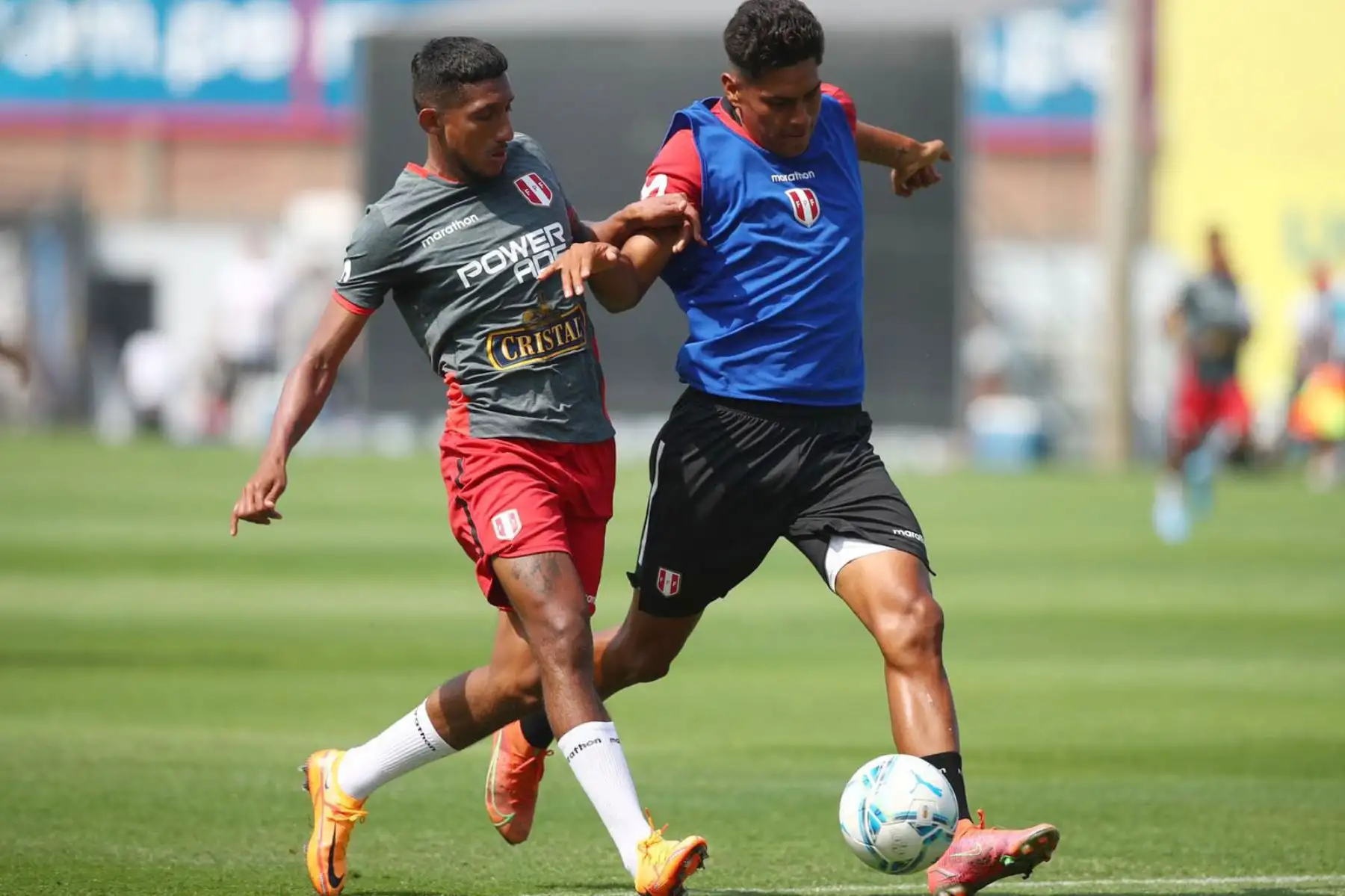 La Selección Peruana continúa preparándose para el duelo ante Uruguay. Esta vez, el combinado nacional dirigido por Ricardo Gareca trabajó con 14 futbolistas. En la imagen Christofer Gonzáles.
Foto: Selección Peruana