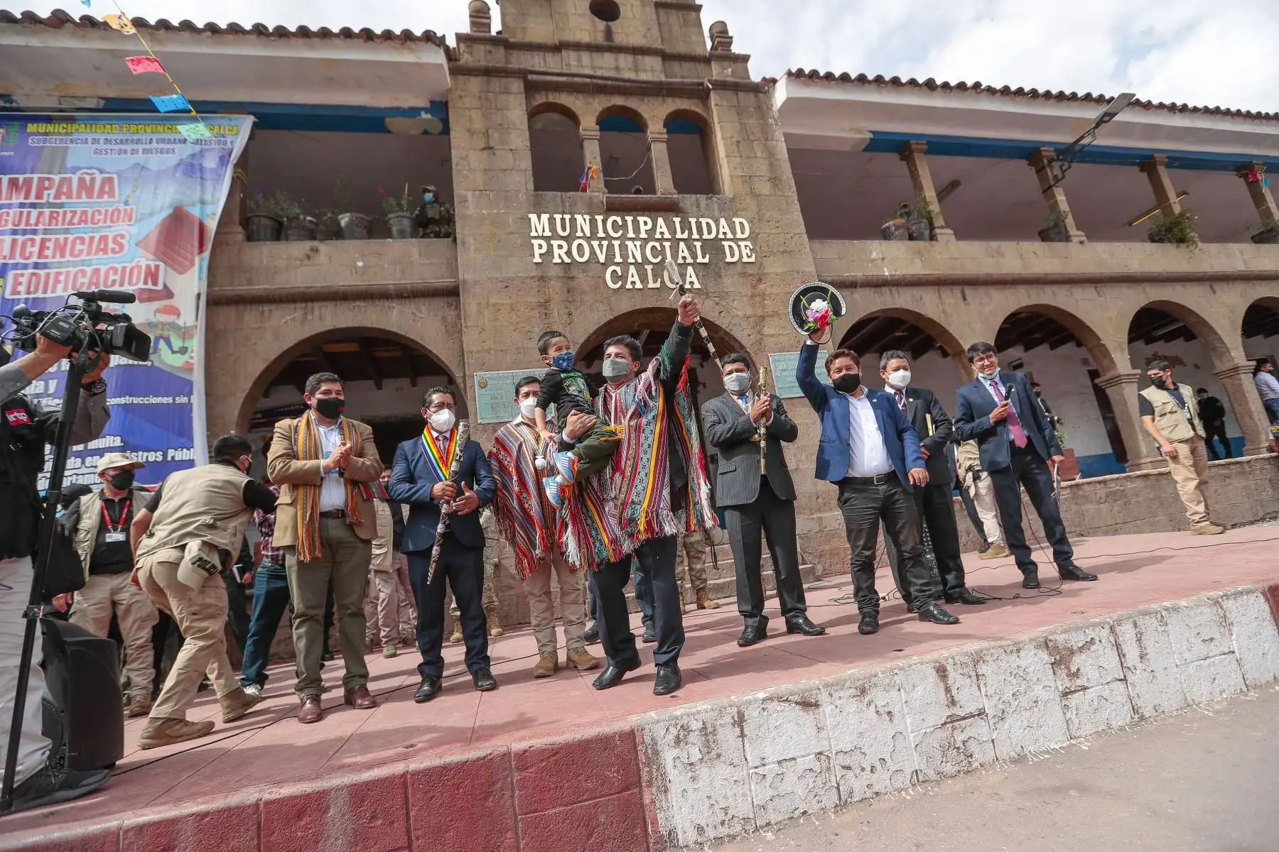 Jefe de Estado, Pedro Castillo, sostiene encuentro con la población del distrito de Calca, en la región Cusco. Foto: ANDINA/Prensa Presidencia