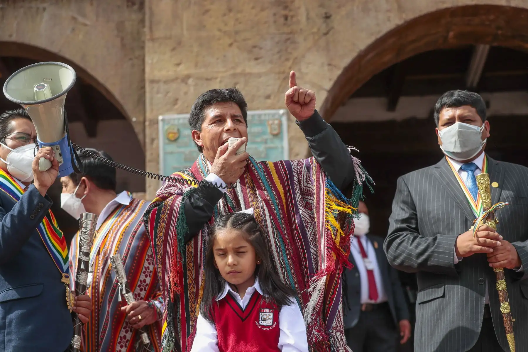 Jefe de Estado, Pedro Castillo, sostiene encuentro con la población del distrito de Calca, en la región Cusco. Foto: ANDINA/Prensa Presidencia