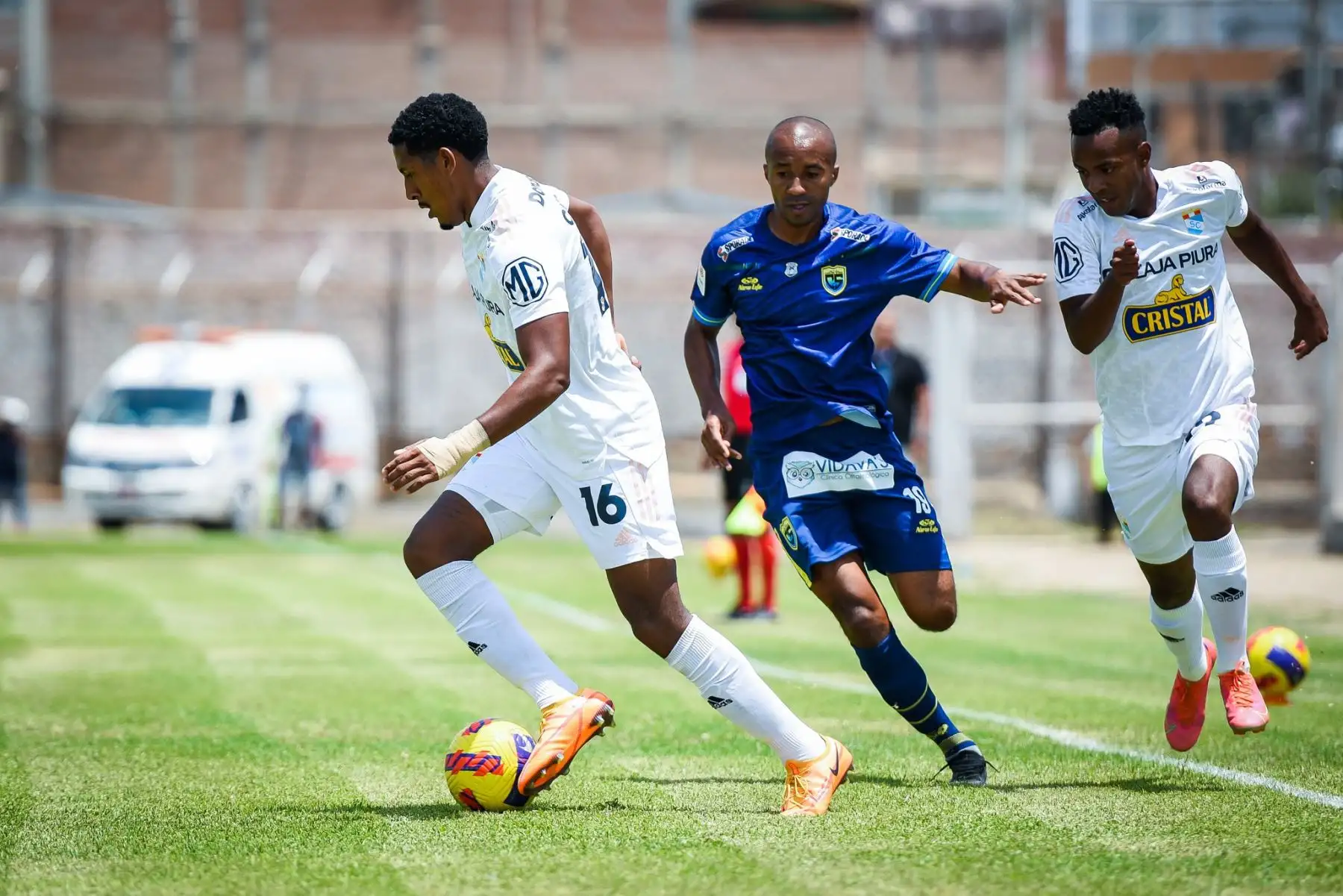 Sporting Cristal enfrenta a Carlos Stein durante partido por la séptima fecha de la Liga 1, en el estadio César Flores Marigorda, en Lambayeque. Foto: Club Sporting Cristal