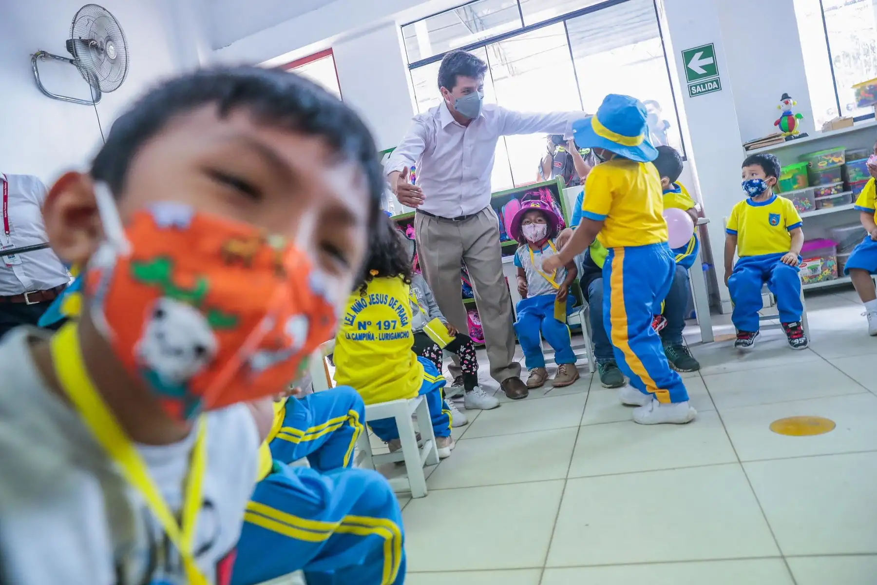 Jefe del Estado, Pedro Castillo, realiza inspección de las instalaciones de la IEI 197 Niño Jesús de Praga en el distrito de Lurigancho Chosica. Foto: ANDINA/ Prensa Presidencia