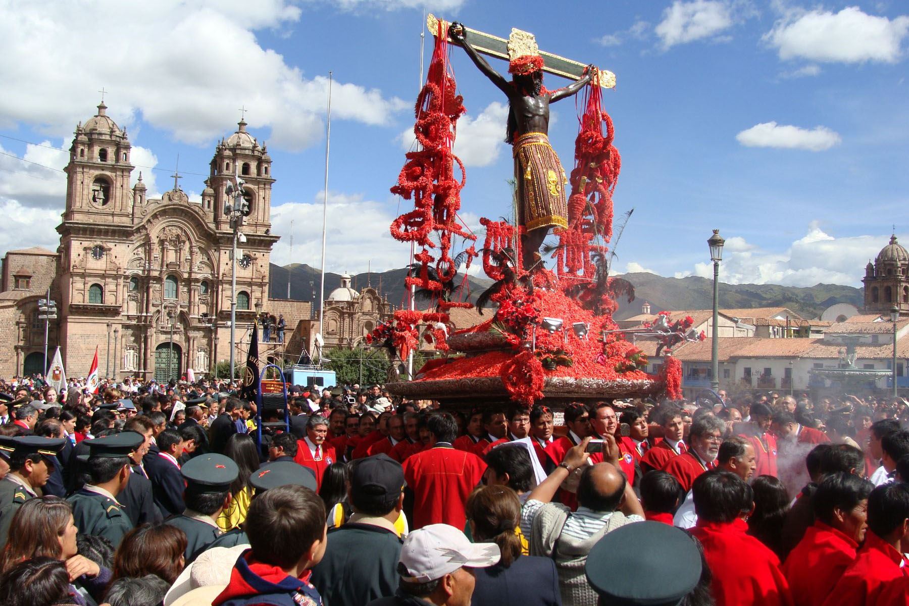 La veneración y el culto al Señor de los Temblores, patrón jurado de la ciudad del Cusco busca ser declarada como Patrimonio Cultural Inmaterial de la Humanidad por la Unesco. Foto: ANDINA/difusión.