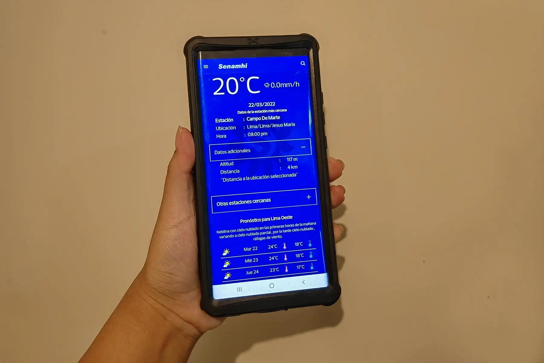 La versión inicial “beta” del App Senamhi Perú ya está disponible en el Play Store de Android (Google), y se trabaja en una versión para iOS (Apple).