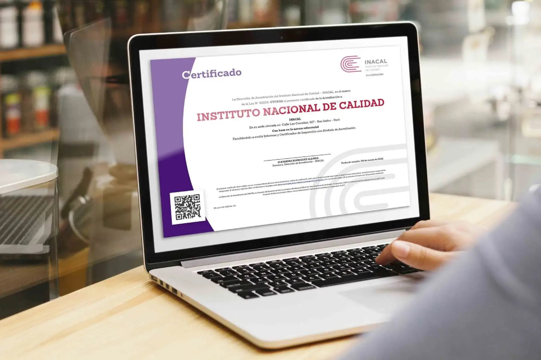 Certificado de calidad con código QR. Foto: Cortesía.