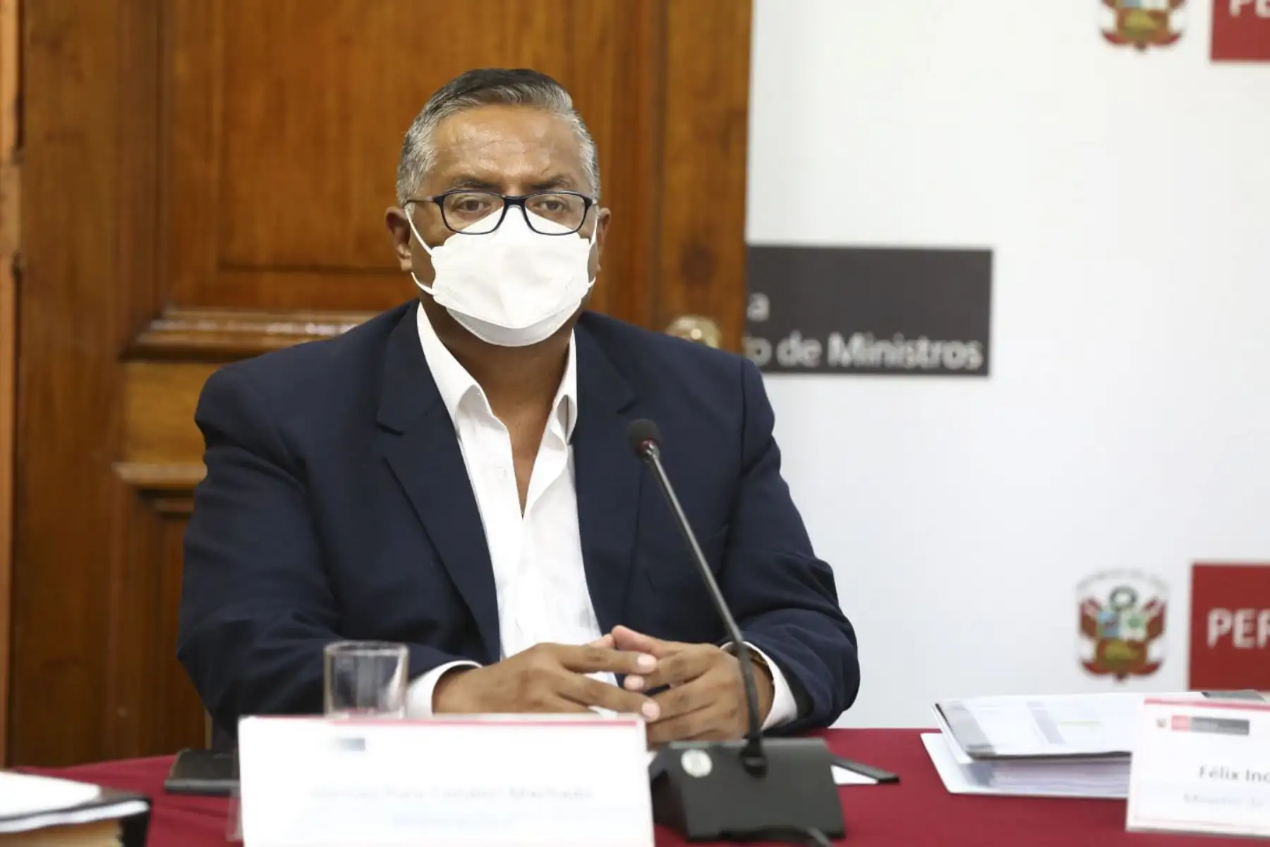 El premier Aníbal Torres, junto a ministros de Estado, brindó una conferencia de prensa tras la sesión Consejo de Ministros. Fotos: PCM