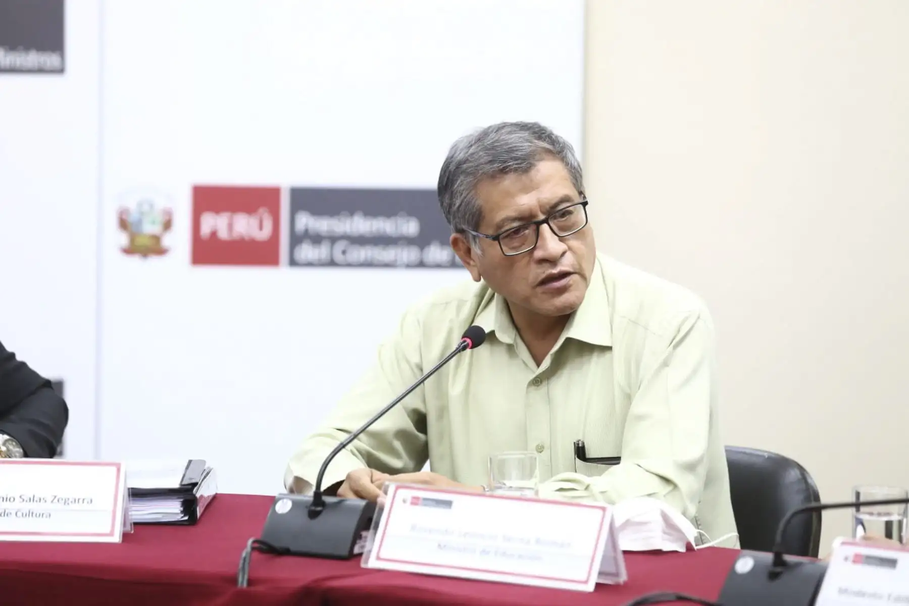 El premier Aníbal Torres, junto a ministros de Estado, brindó una conferencia de prensa tras la sesión Consejo de Ministros. Fotos: PCM