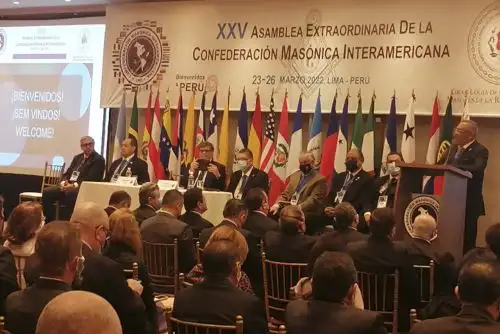 La XXV Asamblea Extraordinaria de la Confederación Masónica Internacional se desarrolla en Lima hasta el sábado 26 de marzo. Foto: ANDINA/Difusión